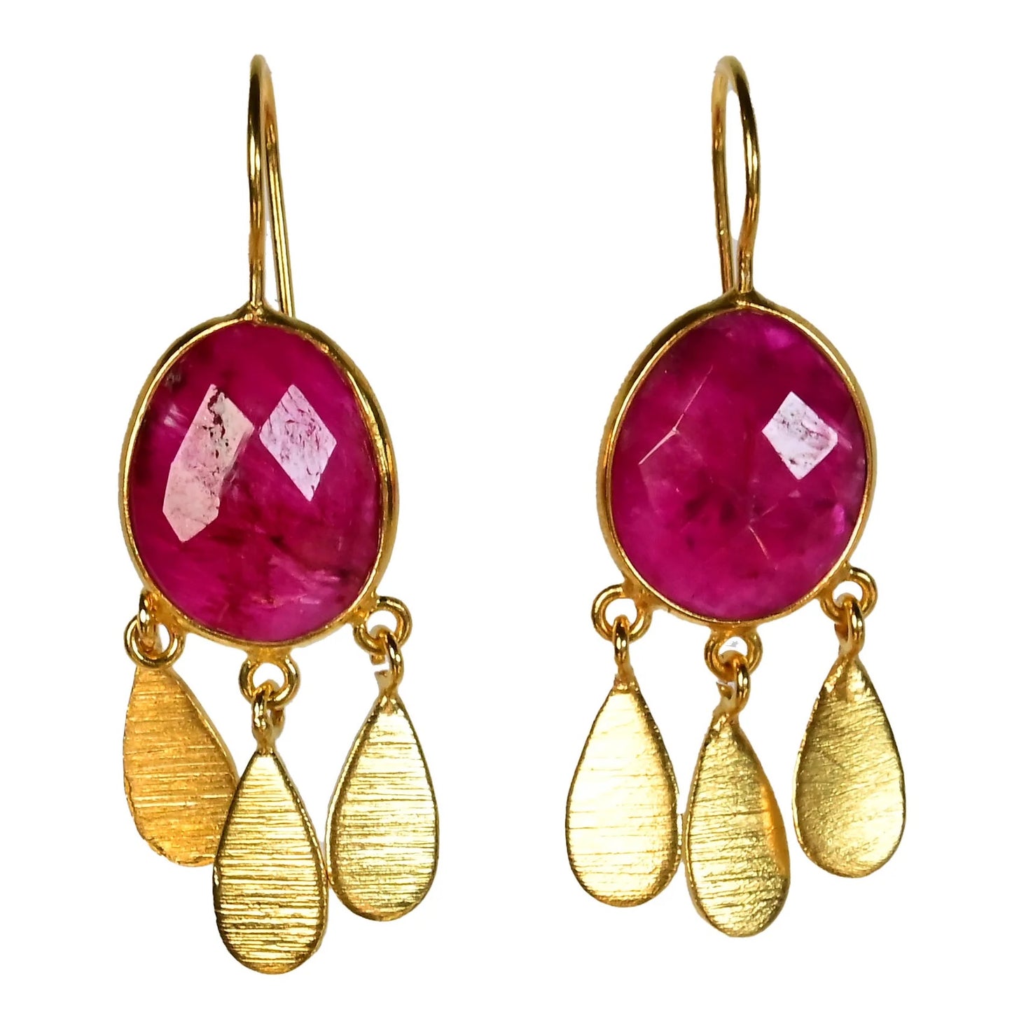 MW Teardrop Euro Gold Gemstone Earrings A36E (Assorted)