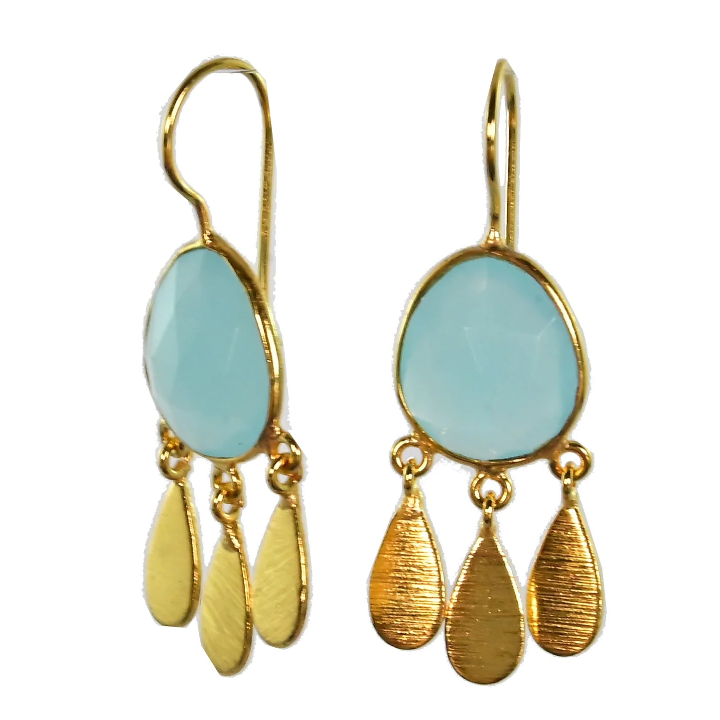 MW Teardrop Euro Gold Gemstone Earrings A36E (Assorted)