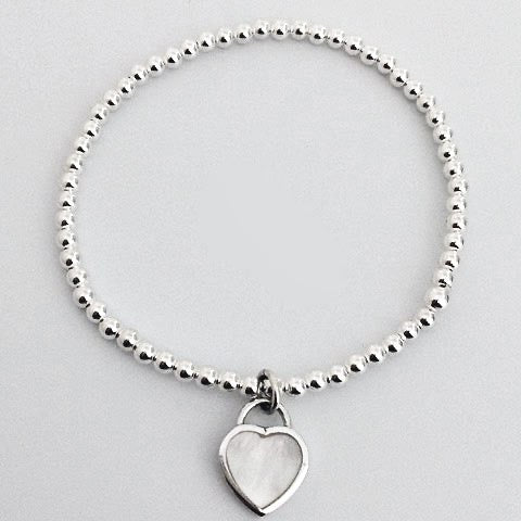 Gammies Elastic Heart Bracelet - White