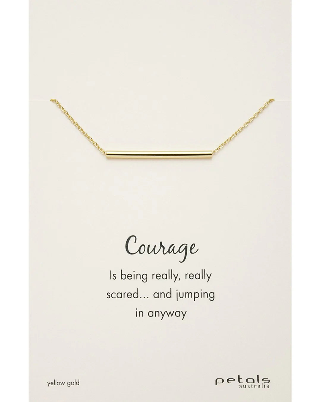 Petals Courage Bar Necklace - Gold