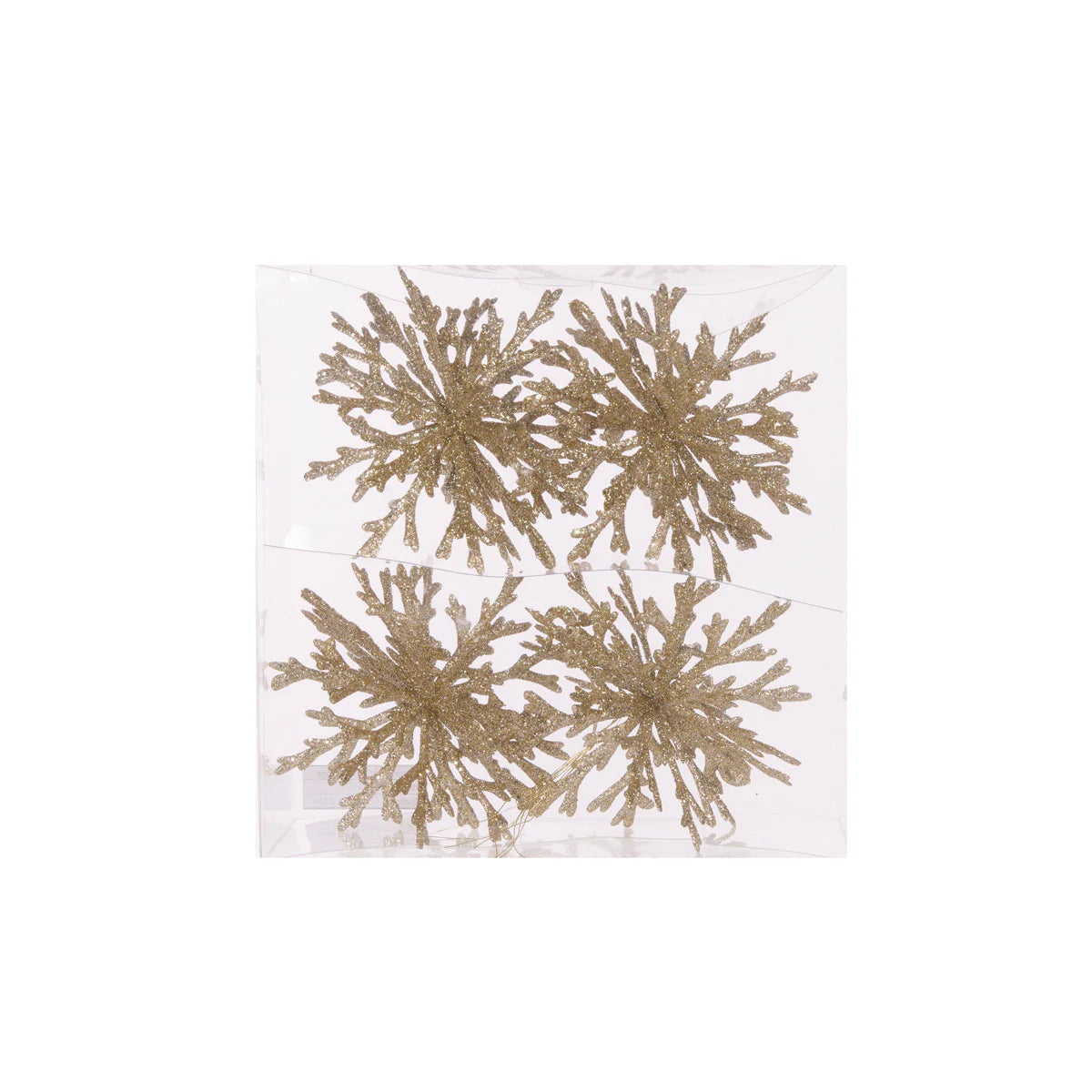 4 Pack Champagne Glitter Snowflake