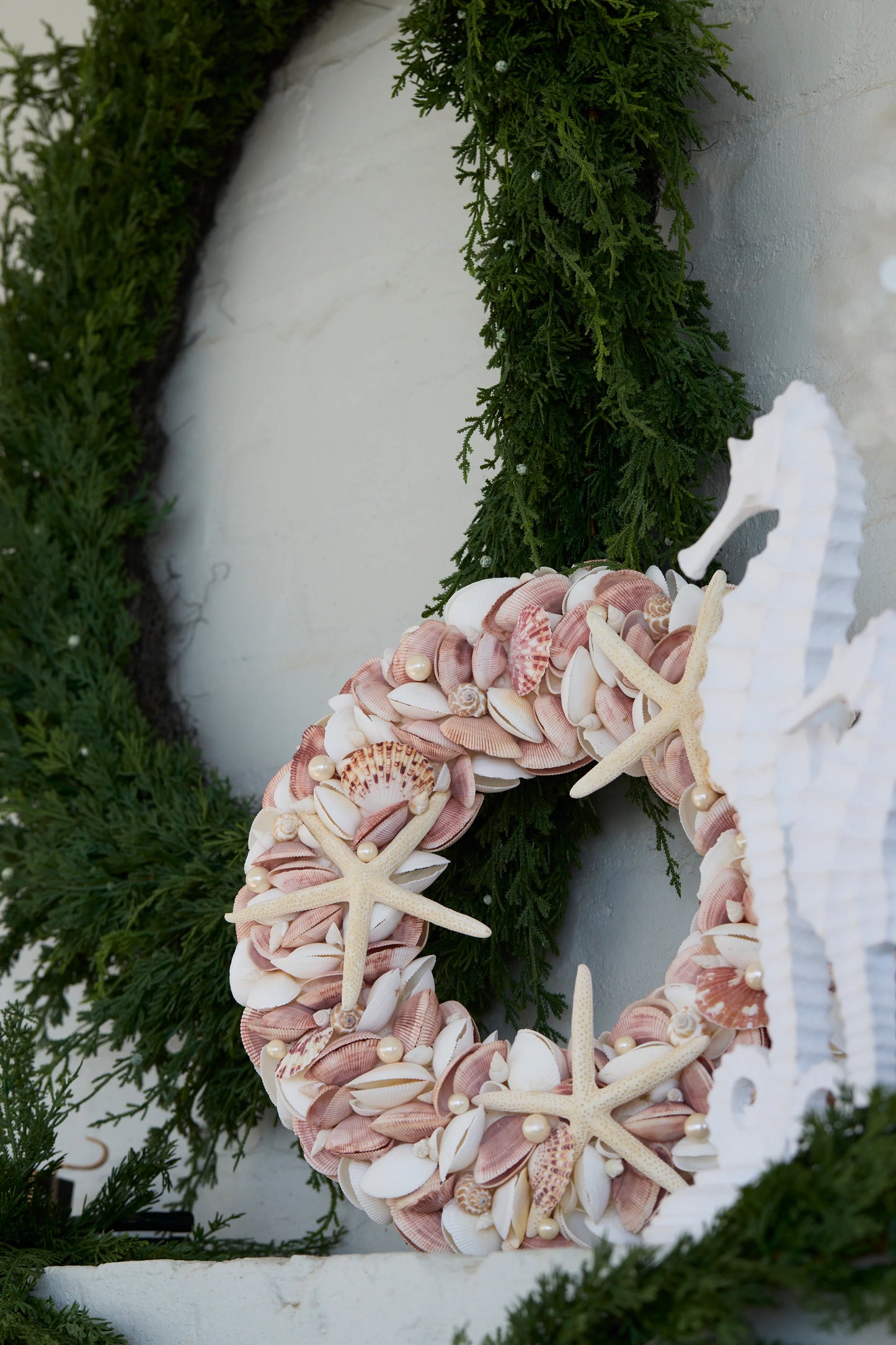 44cm Clam Starfish Wreath