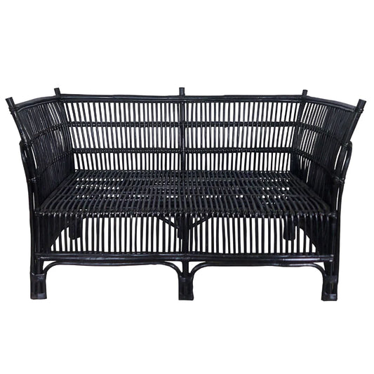 Cane 2 Seater Sofa - Black