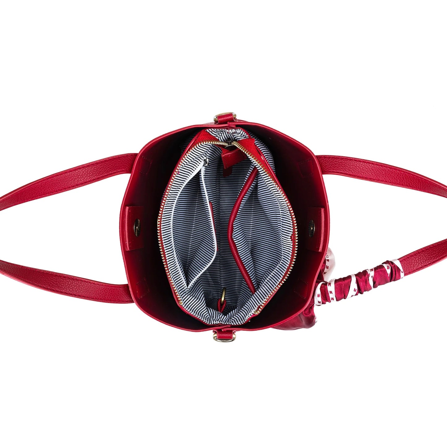 Amelie Deep Red 2 Piece Tote Handbag