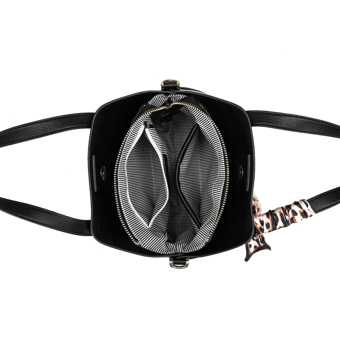Amelie Black 2 Piece Tote Handbag