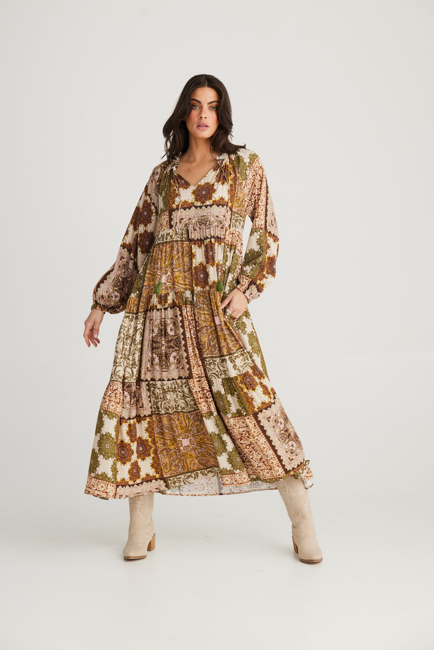 Damascus Dress in Paisley Gardens