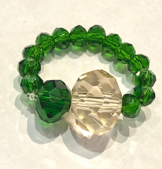 Crystal cut bead Ring - various