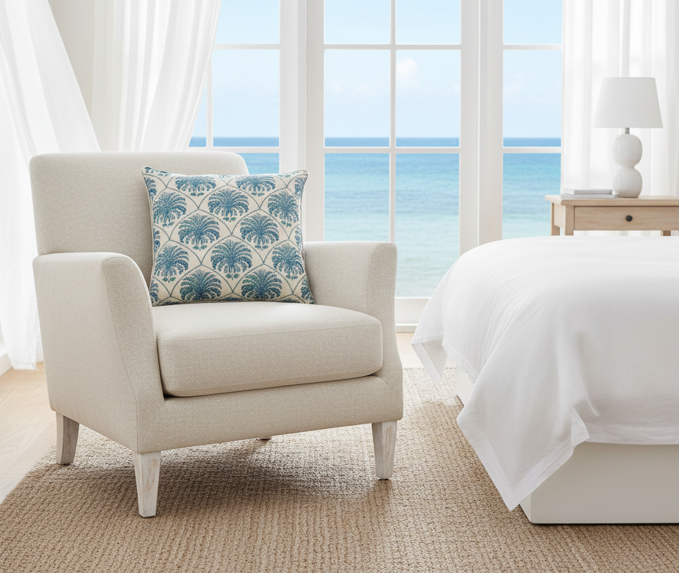 Saffron Azul Palm Tree Cushion 50 x 50