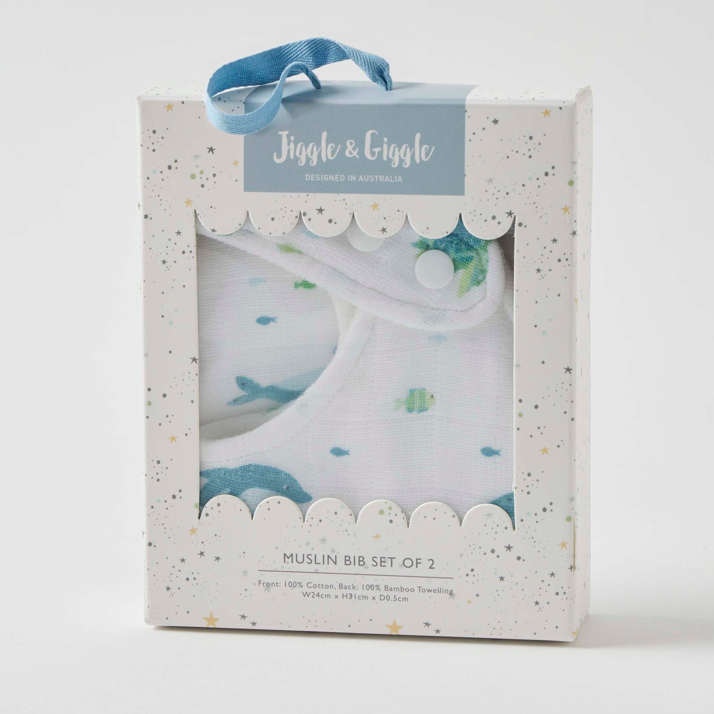 Ocean Buddies Muslin Bib Set of 2