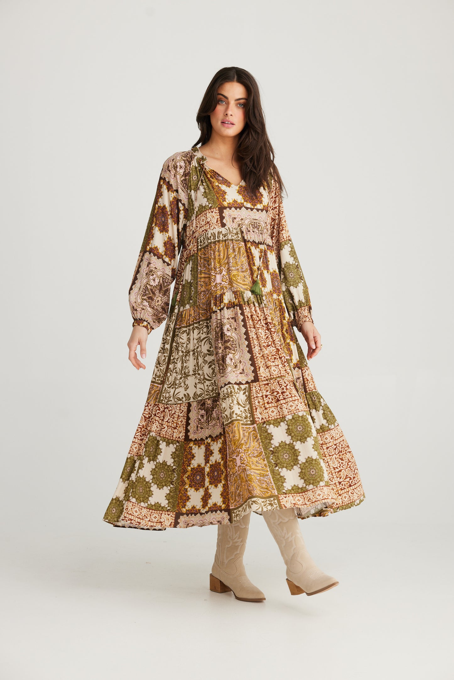 Damascus Dress in Paisley Gardens