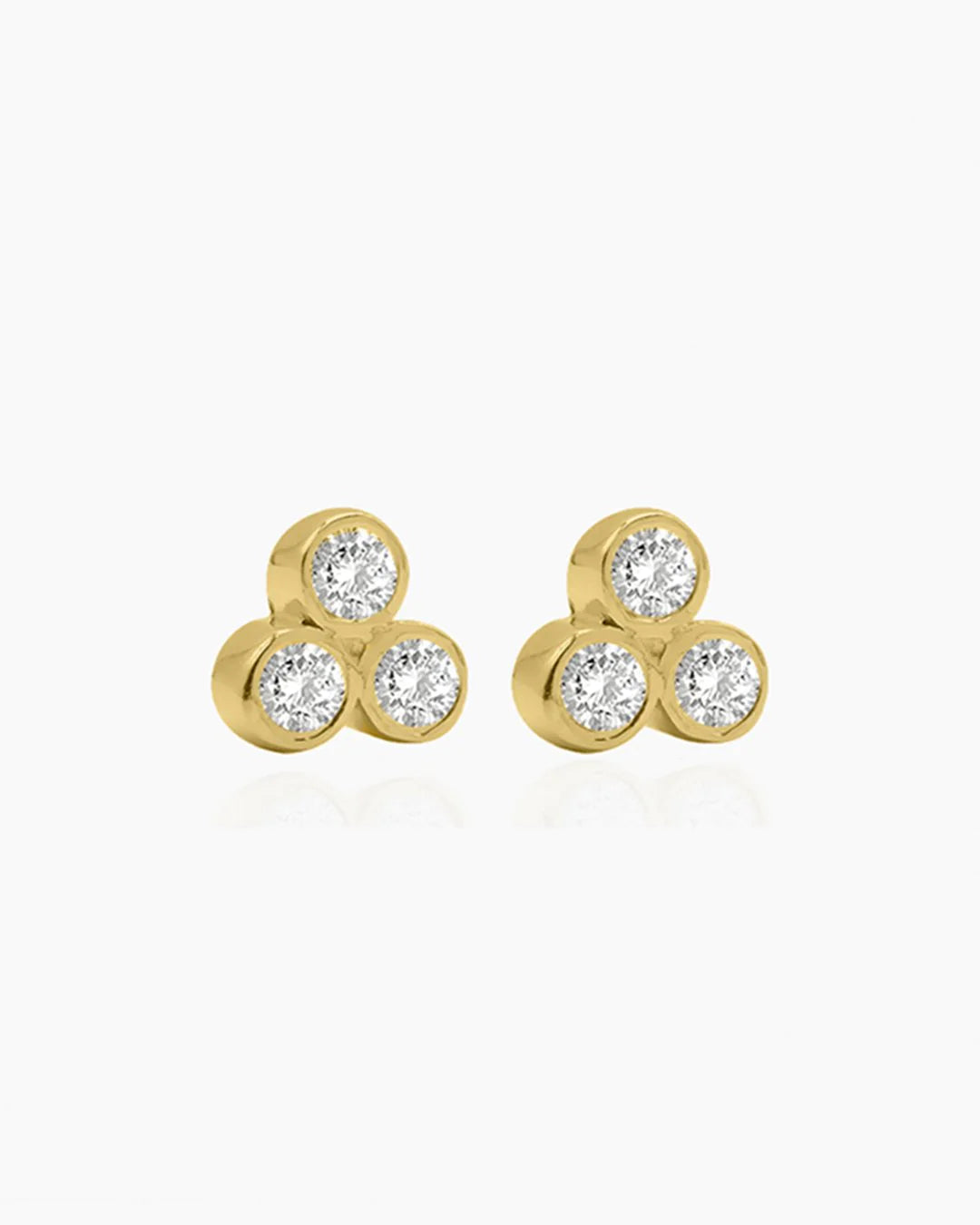 Petals 3 dot stud with Cubic Zirconia (Various)
