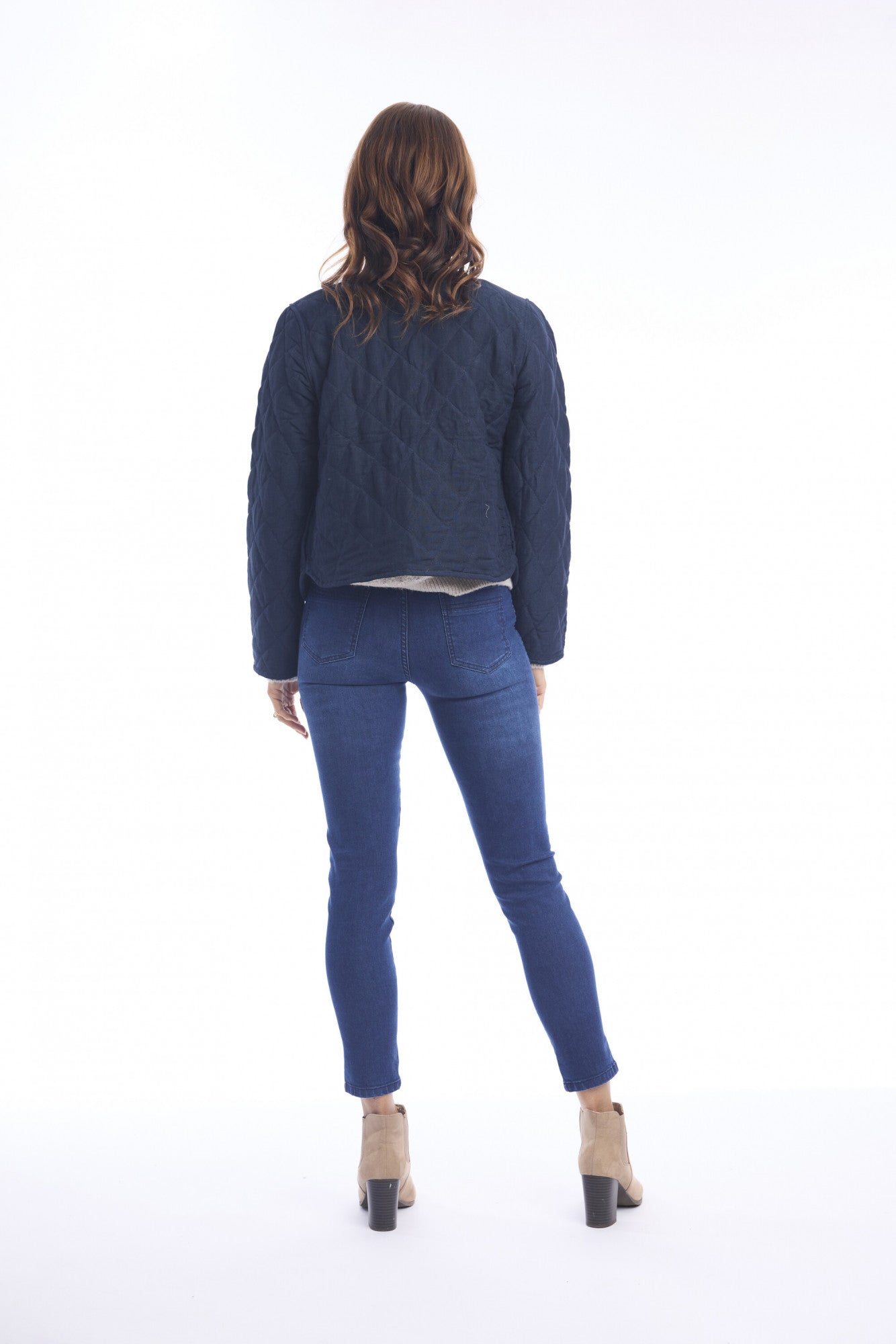 Linen Jacket Padded in Navy
