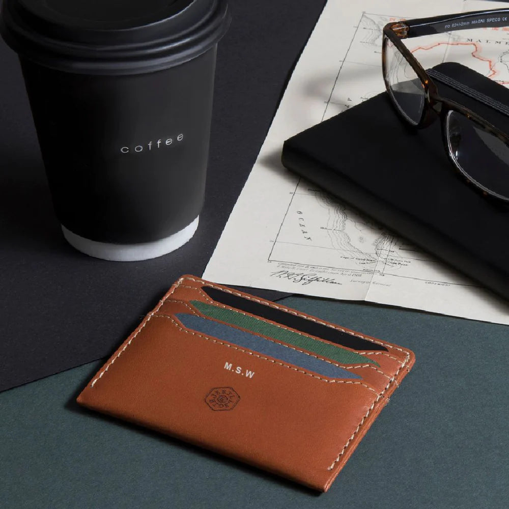 Roma Leather Card Holder Tan