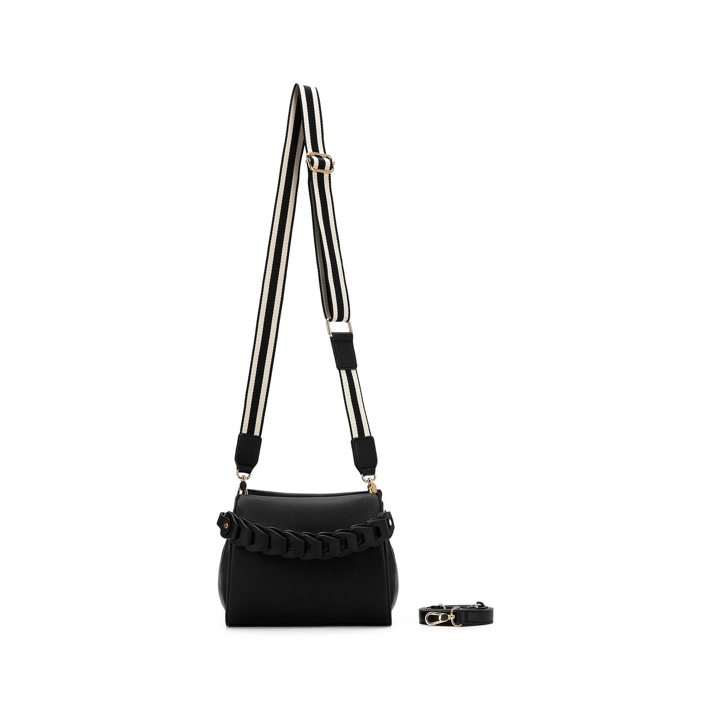 Lua Black 3 Compartment Handbag