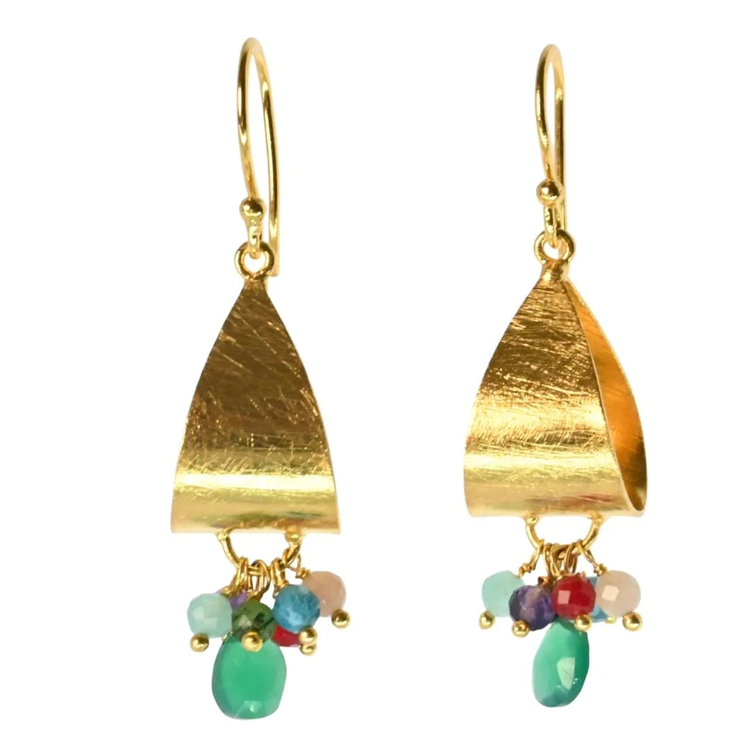 MW Euro Gold Gem Hoop Small Earrings A281a