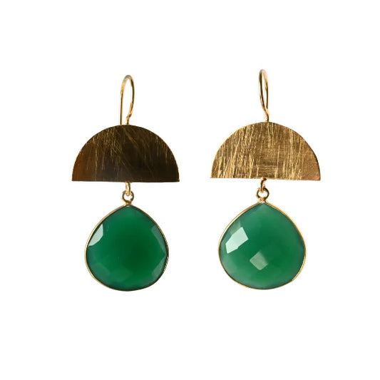 MW Euro Gold Gemstone Drop Earrings A298A