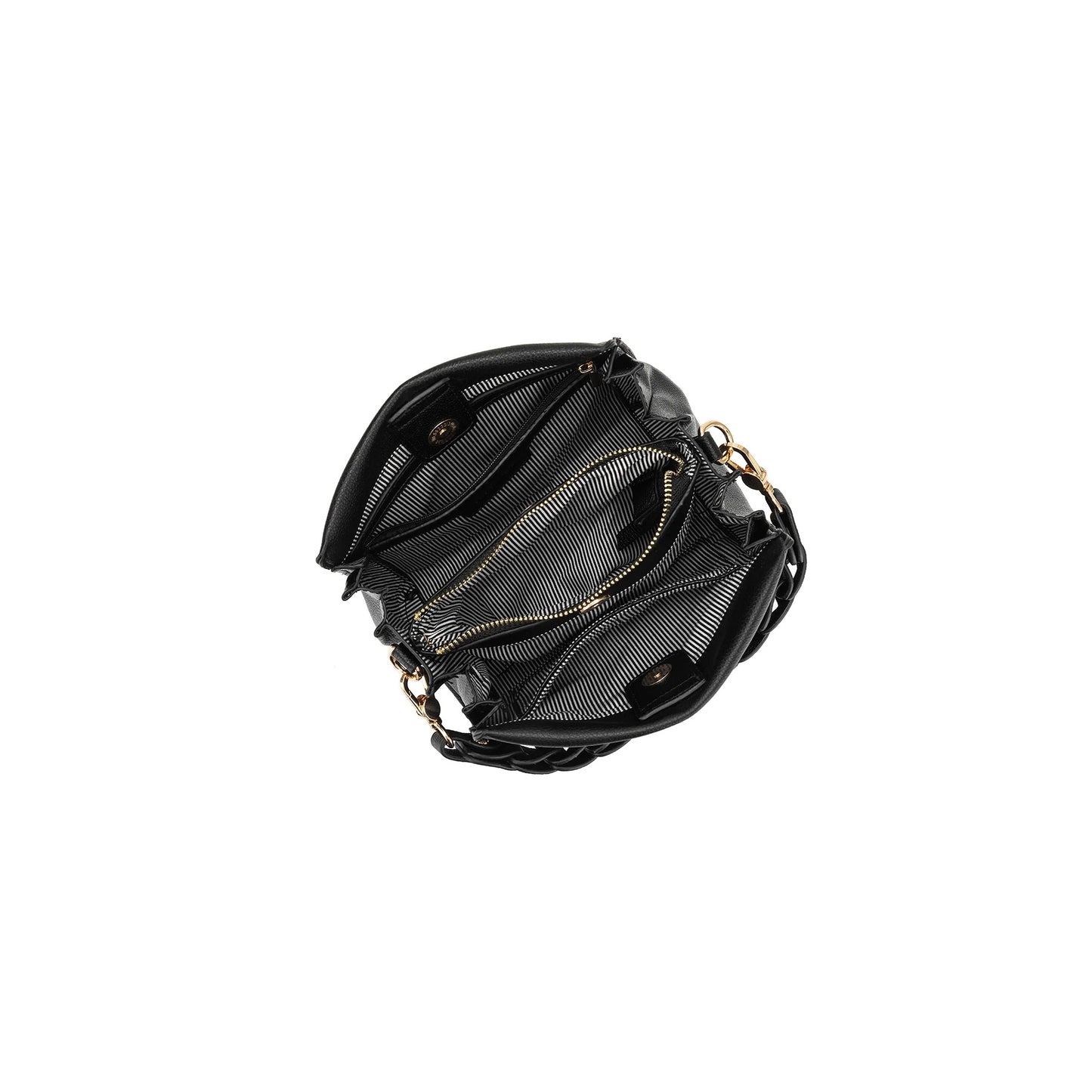 Lua Black 3 Compartment Handbag