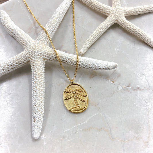 A12.18 MW Euro Gold Palm Tree Necklace