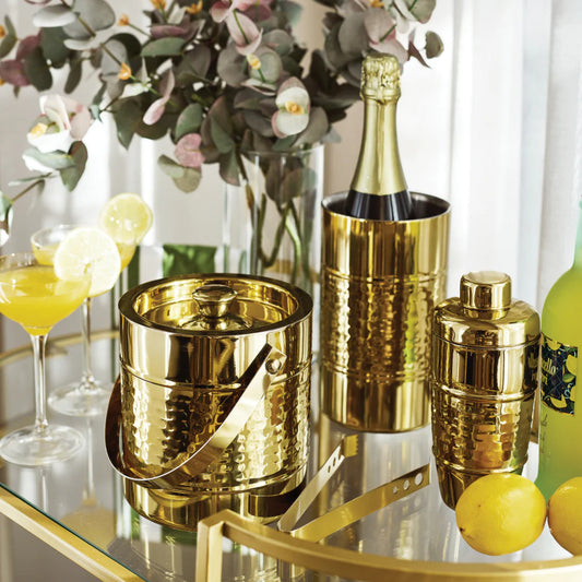 Alfie Cocktail Shaker 500ml Hammered Gold
