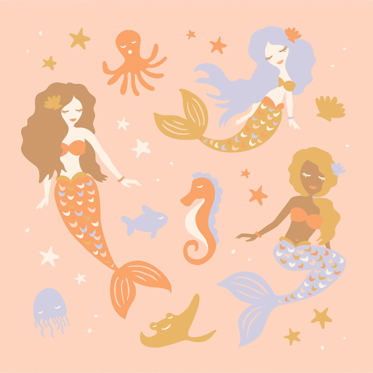 Mermaids Cotton Blanket