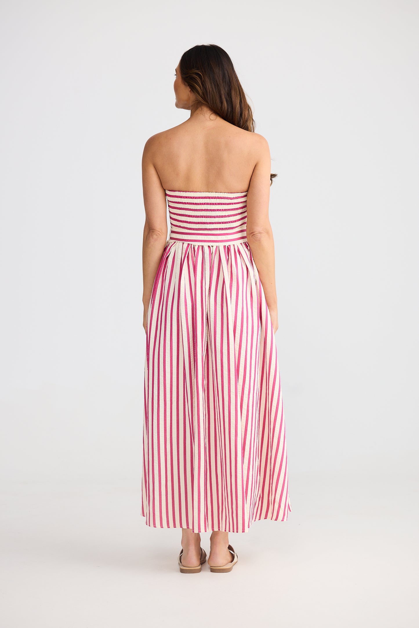 Avalon Dress with Hot Pink Stripe