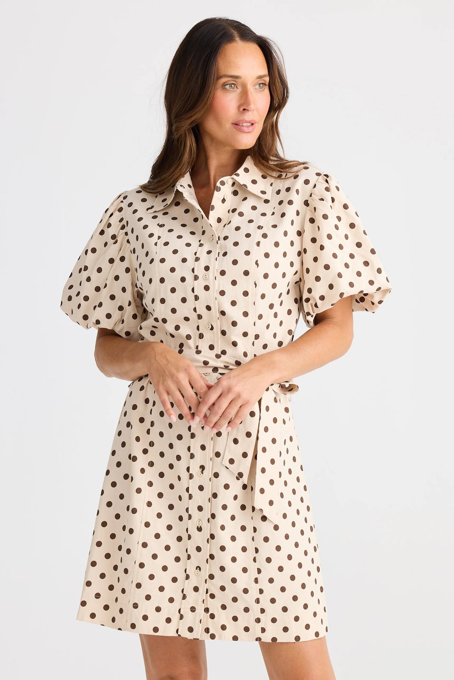 Lenni Dress - Choc Polka Dot