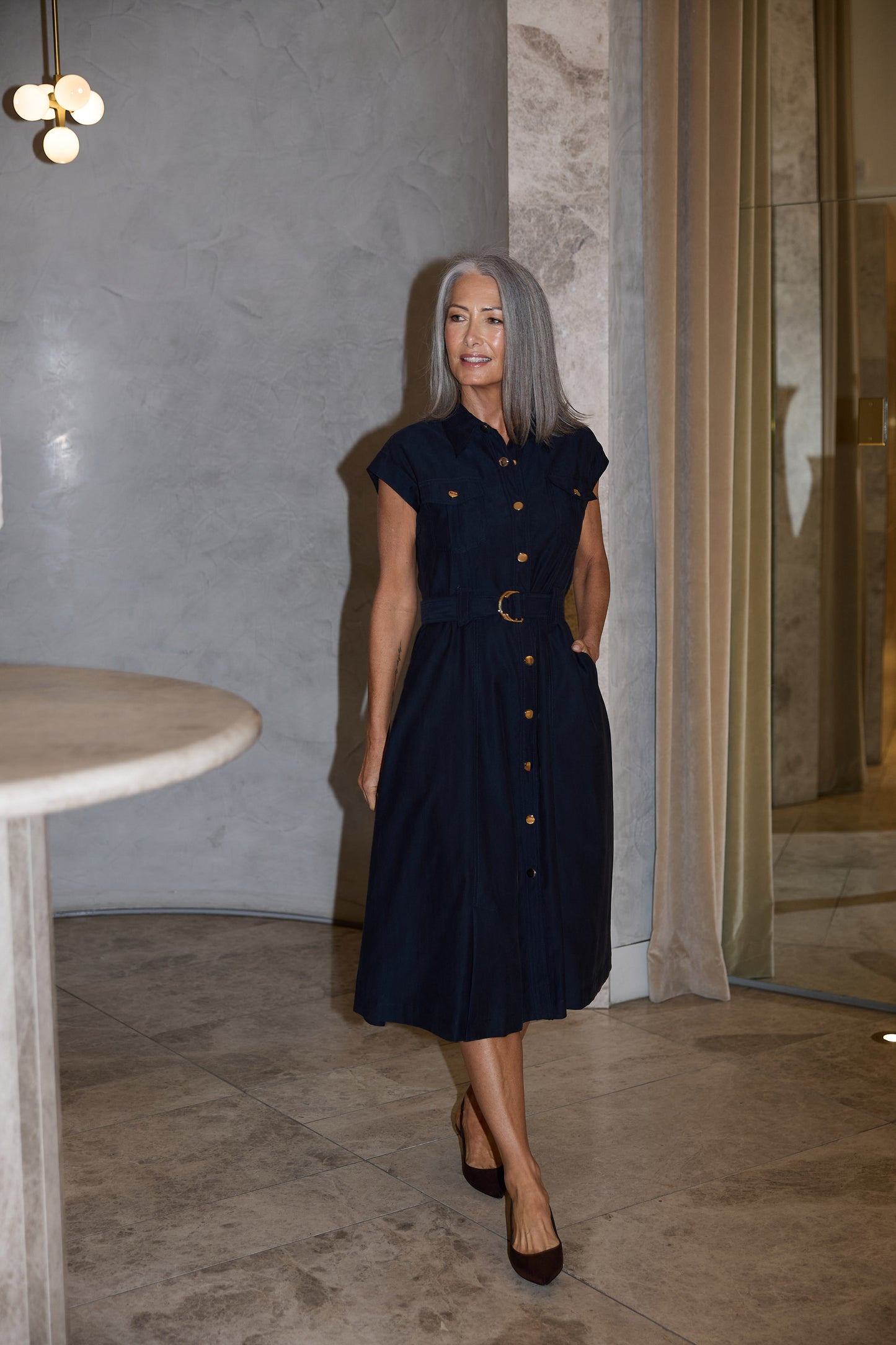 Mayfair Dress in Navy