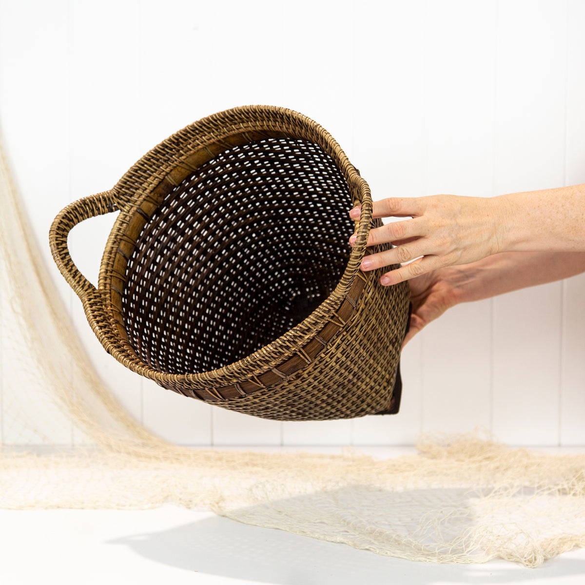 Rattan Basket with Handles (S)