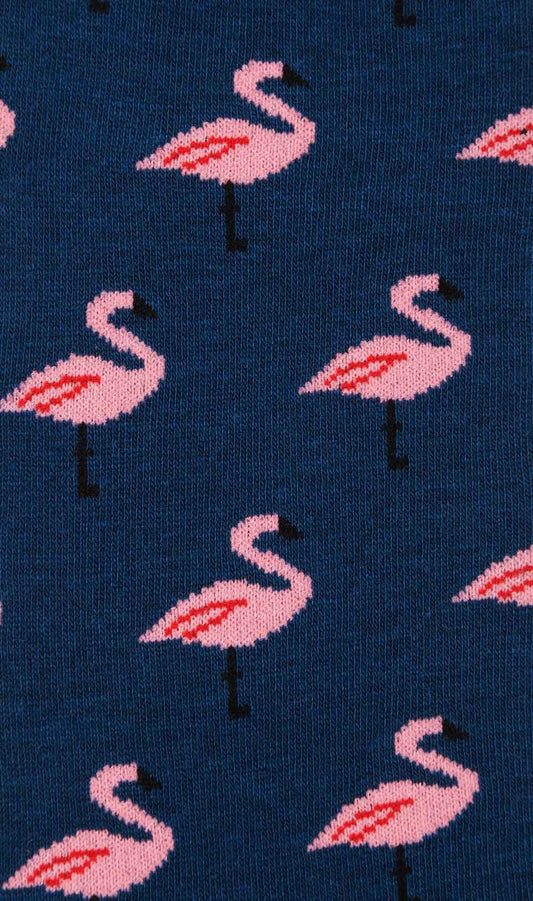 Navy Blue Flamingo Socks for Men