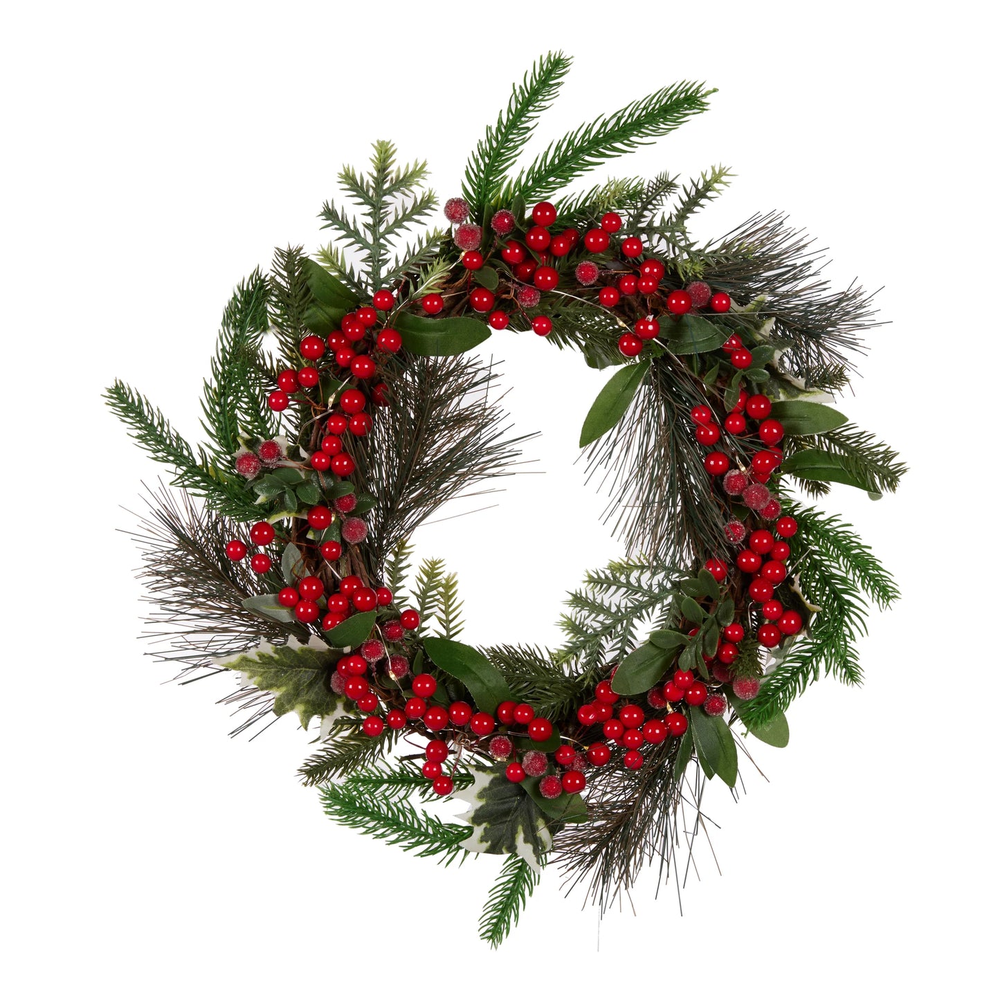 Spruce Berry Wreath with LED - 35cm