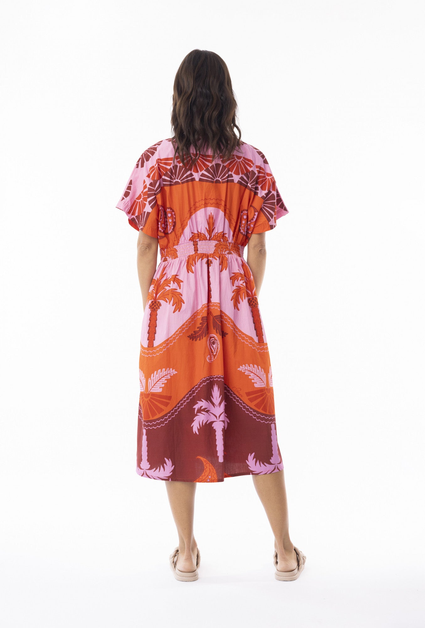 Celeste Orange Dress Midi