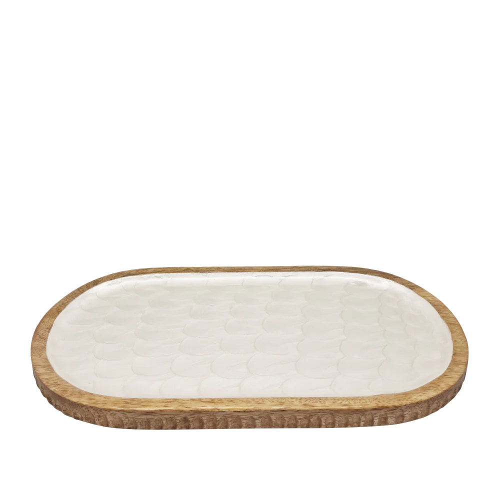 Como Oval Pearl Serving Tray