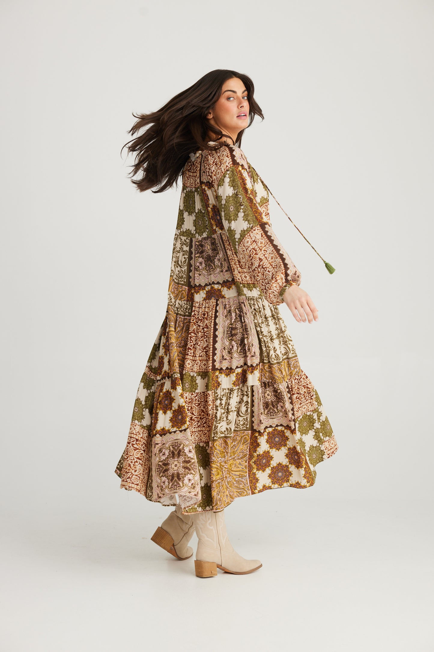 Damascus Dress in Paisley Gardens