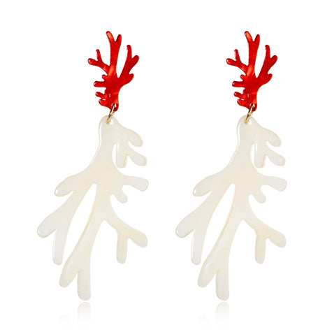 SIA Coral Earrings in White or Red