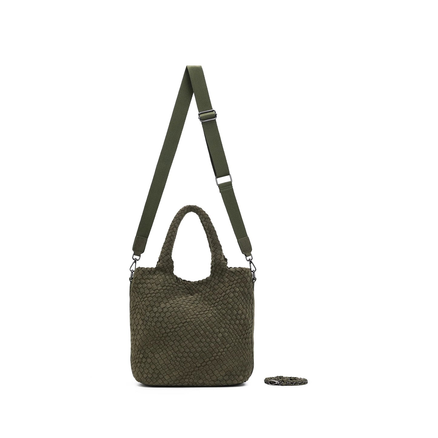Arielle Dark Olive 2 Piece Suede Handbag