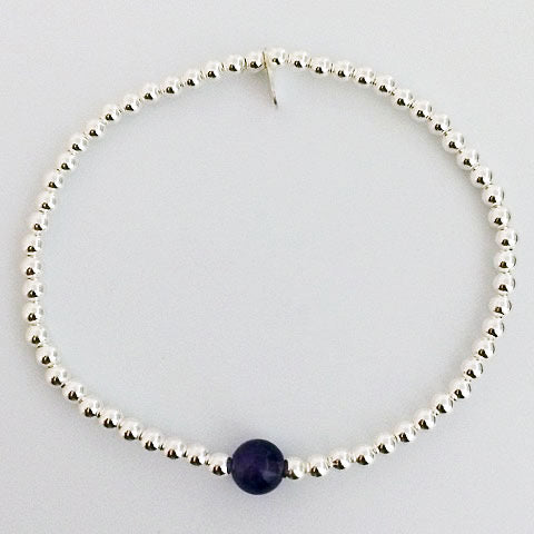 Elastic Bracelet - Amethyst Bead