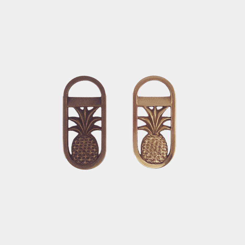 Bottle Opener Oval Pineapple Gold
