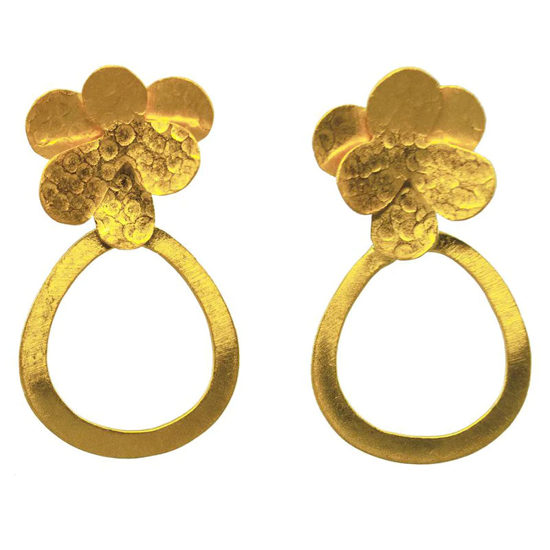 MW Gold Flower Hoop Earrings B32