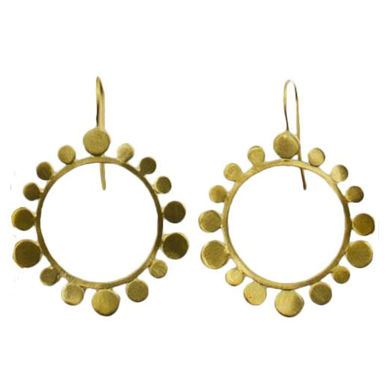 MW Gold Round Bubble Drop Earrings B19