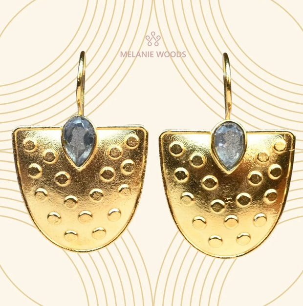 Euro Gold Gemstone Earrings A221 (Various)