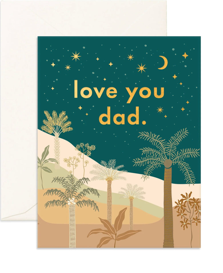 Love You Dad Desert Palms Greeting Card