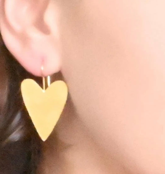 MW Euro Gold Heart Drop Earrings B209