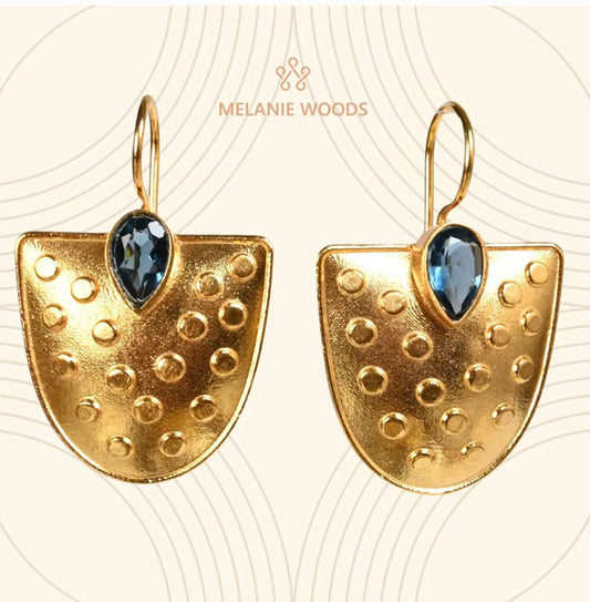 Euro Gold Gemstone Earrings A221 (Various)