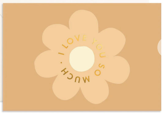 Love You Flower Mini Greeting Card