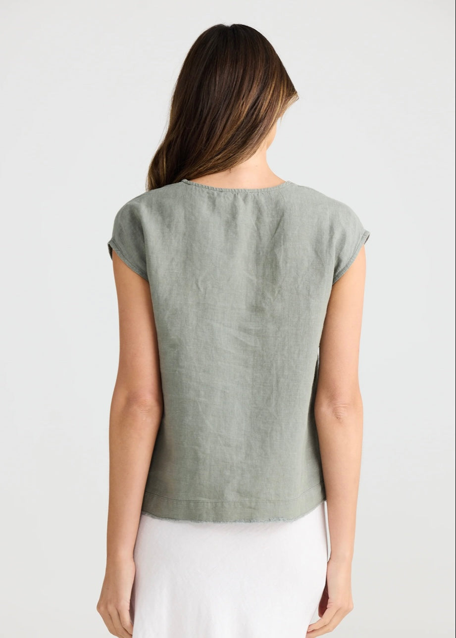 Pisa Top in Pistachio Linen