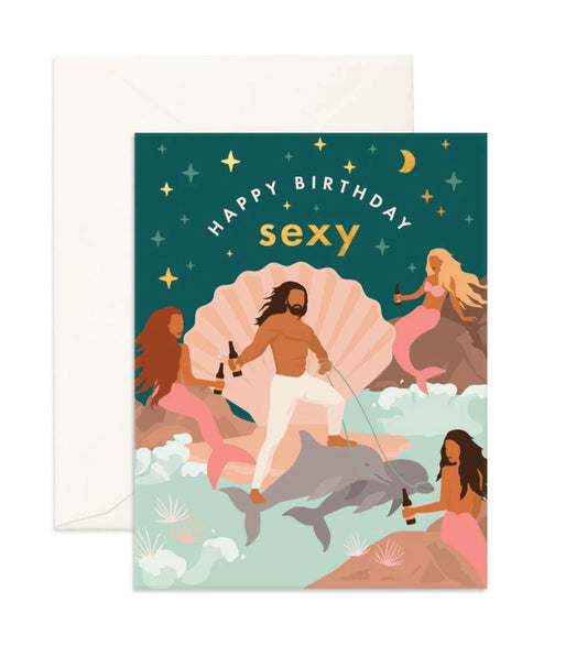 Birthday Sexy Poseidon Greeting Card