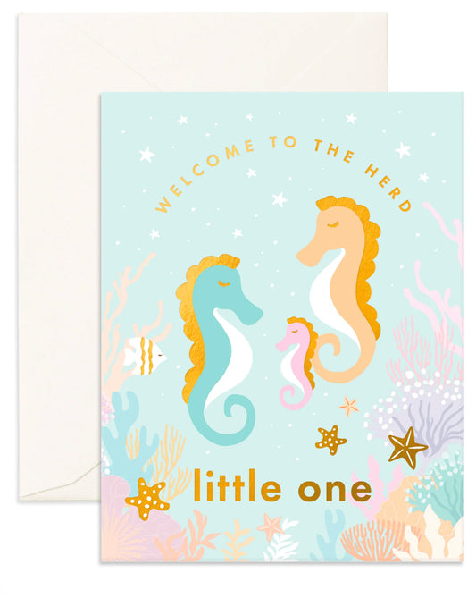 Welcome Little Seahorse Greeting Card