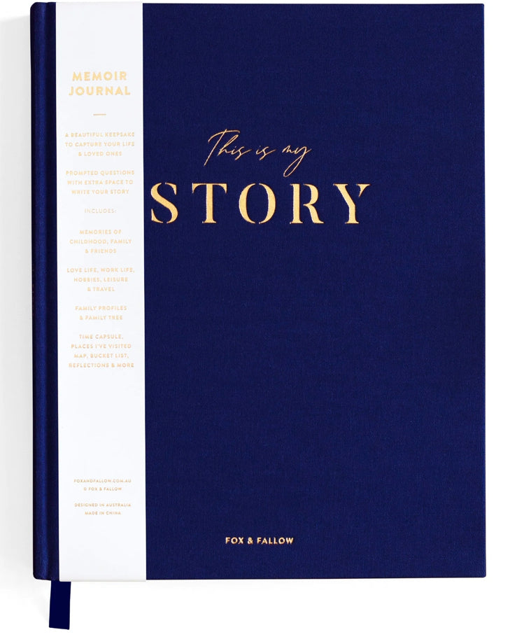 This Is My Story Memoir Journal Navy