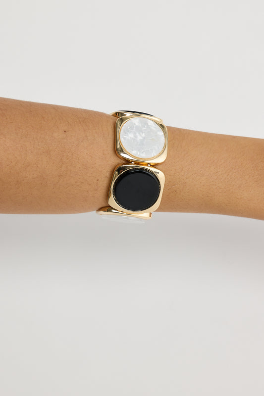 Rover Stretch Bracelet in Black and White