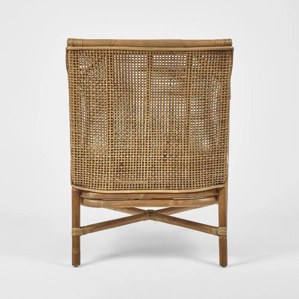 Havana Occasional Arm Chair Rattan Cream Cushion
